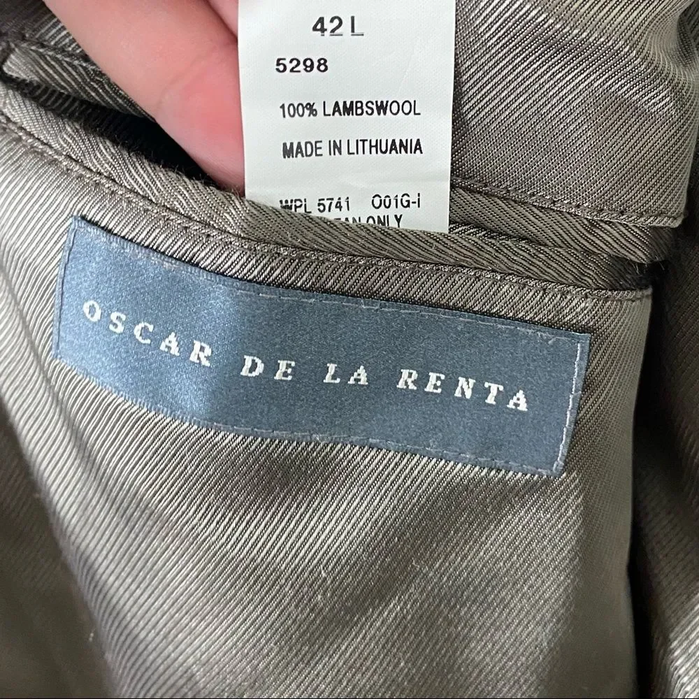 Oscar De La Renta Lambswool Mens Suit Jacket